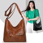 PU Tote Crossbody Bag with Zipper and Stitching - Summer 2024