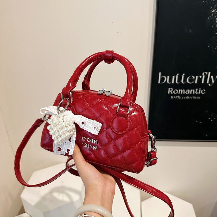 PU Shell Bag with Zipper Closure Solid Pattern 2025 Summer Shoulder Crossbody Handbag - Image 4