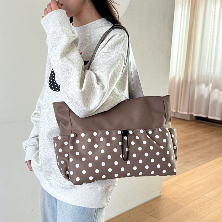 Oxford Print Tote Bag with Zipper - Handbag and Crossbody - Image 2